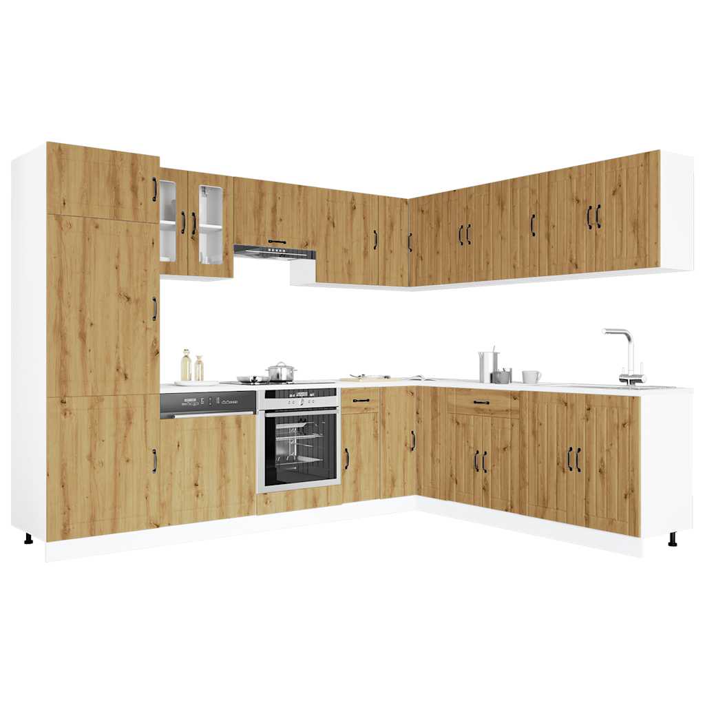 Virtuvinių spintelių komplektas, 14 dalių, Lucca, balta