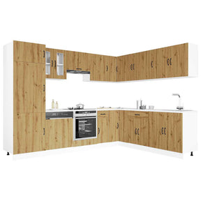 Virtuvinių spintelių komplektas, 14 dalių, Lucca, balta