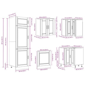 Virtuvinių spintelių komplektas, 14 dalių, Porto, balta