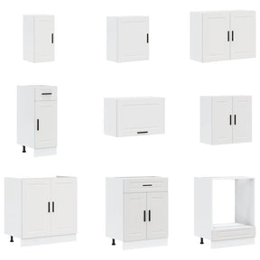 Virtuvinių spintelių komplektas, 14 dalių, Porto, balta