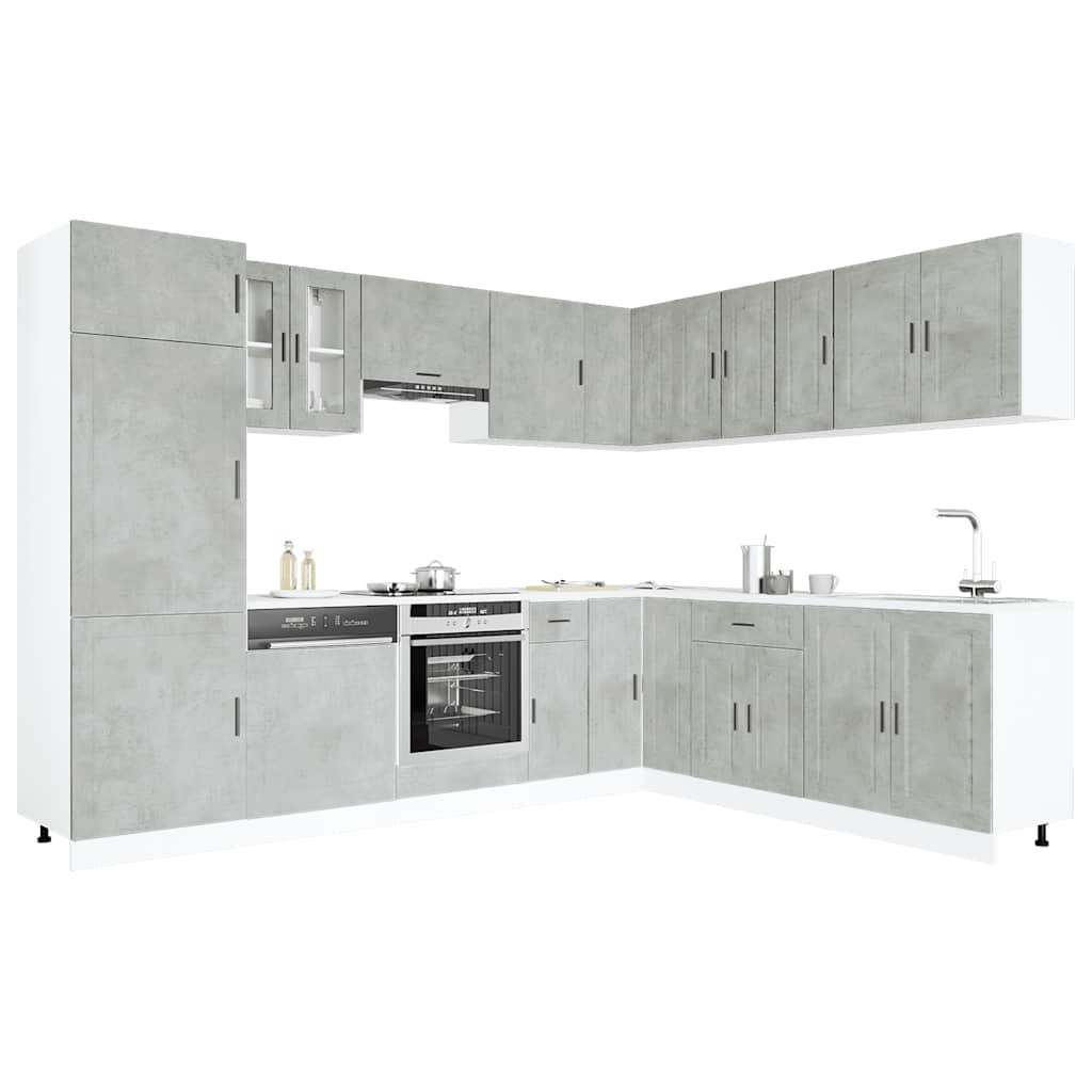 Virtuvinių spintelių komplektas, 14 dalių, Porto, balta