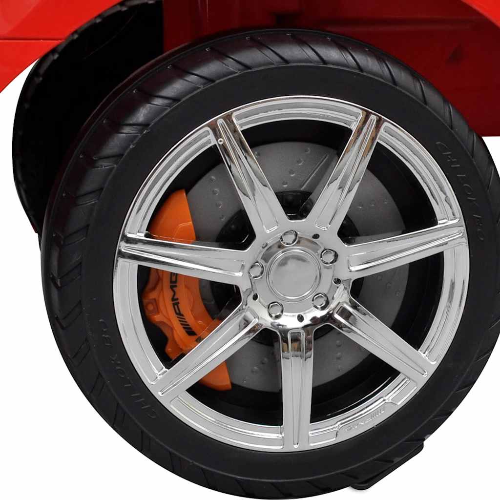 Kojomis varomas vaikiškas automobilis, raudonos spalvos