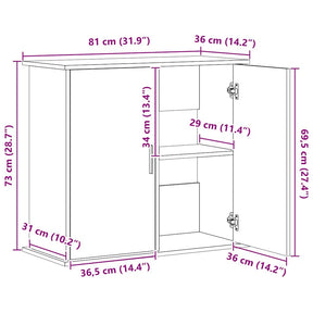 Akvariumo stovas, baltos spalvos, 81x36x73cm, apdirbta mediena