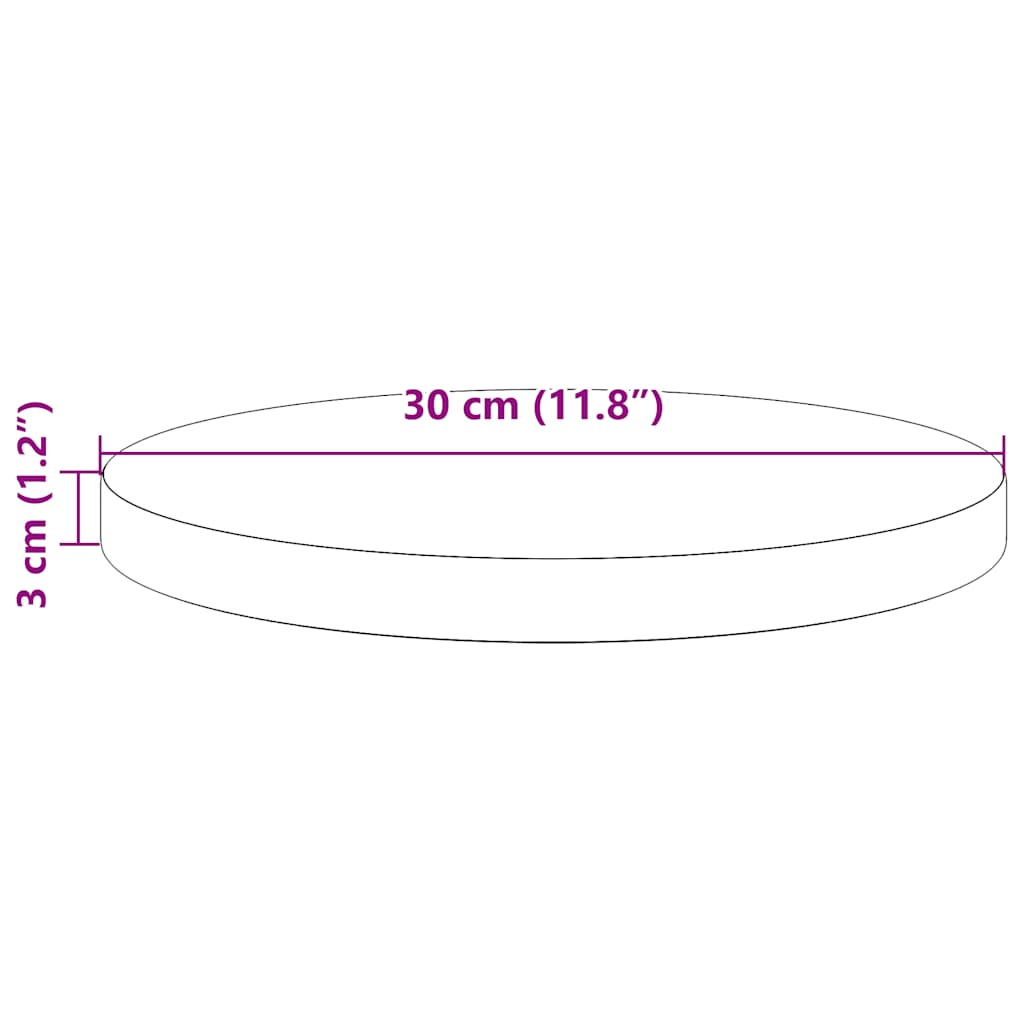 Stalviršis, 30x3cm, pušies medienos masyvas, apskritas