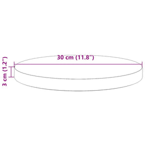 Stalviršis, 30x3cm, pušies medienos masyvas, apskritas