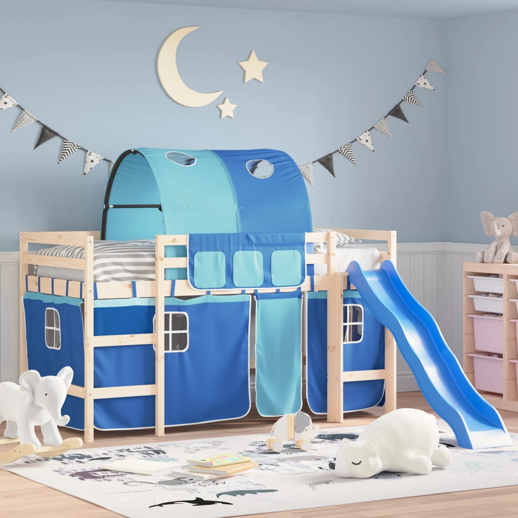 Užuolaidos aukštai lovai su tuneliu, baltos/juodos, poliesteris